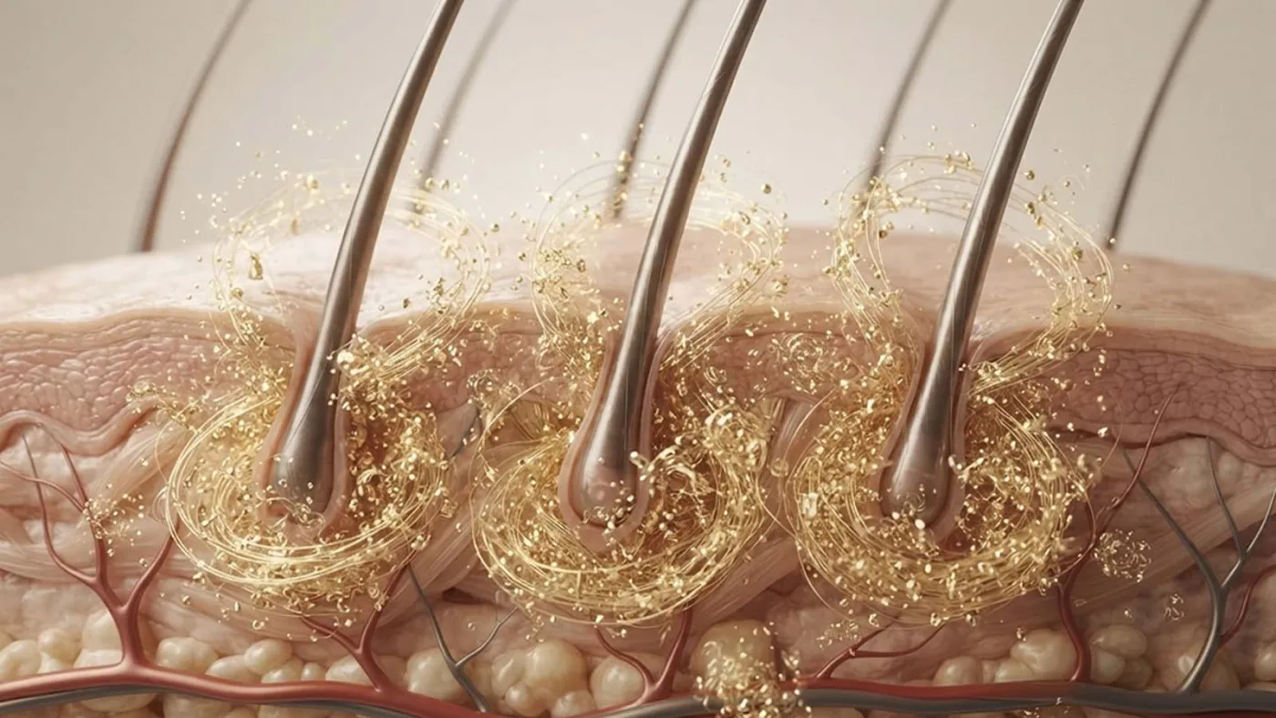 biological regeneration around hair folicles